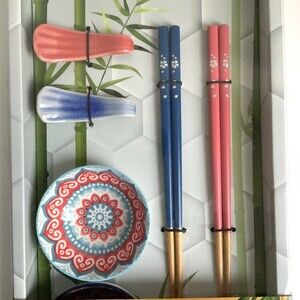 Cook Pro 9” Chopstick Set Sauce Dishes Chopstick Rests 8 pieces
